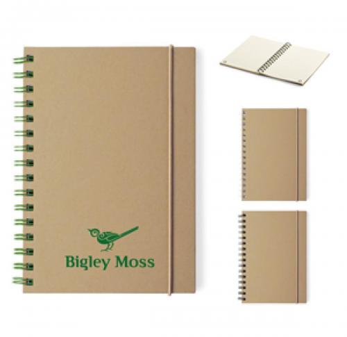 Printed A5 Eco Recycled Cardboard University Students Wiro Bound Notebooks