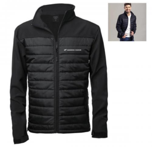 Waterproof Soft Shell Polyester Jacket Black Zipper Closure
