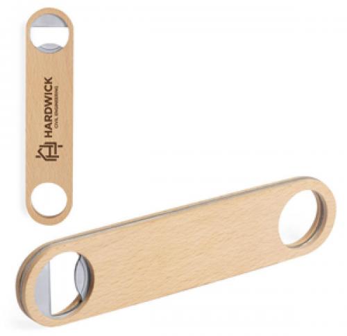 Custom Branded Beech Wood & Stainless Steel  Bar Blades Bottle Openers