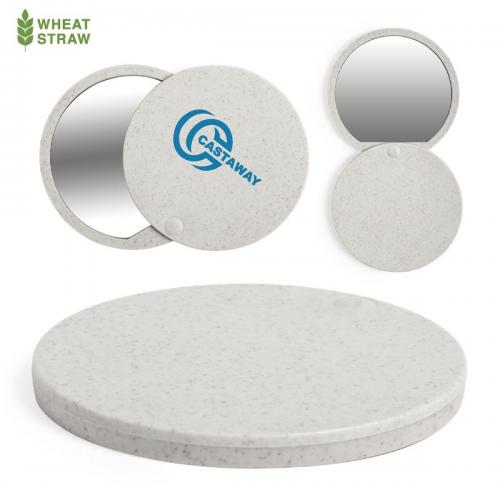 Custom Branded Eco Wheat Straw Pocket Mirrors Gradiox