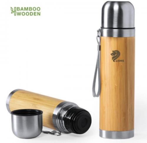 Eco Bamboo & Stainless Steel Insulated Vacuum Flask 420ml