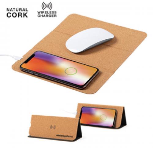 Custom Printed Eco Friendly Cork Wireless Mobile Charger &  Mousepads