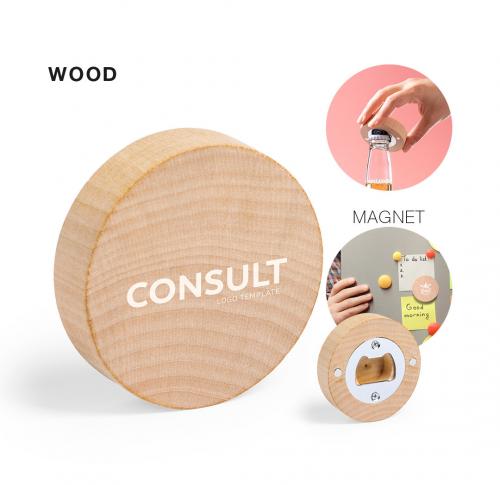 Eco Friendly Magnetic Wooden Bottle Opener Stainless Steel