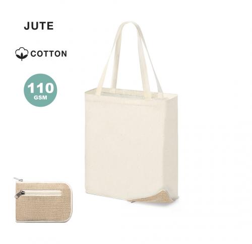 Logo Foldable Canvas Jute Shopper Bags 100% Cotton Jute Base
