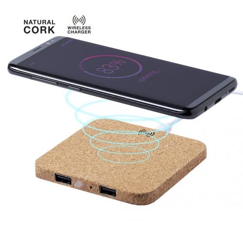 5W Wireless Phone Charger Cork Finish Charge Up To 3 Devices
