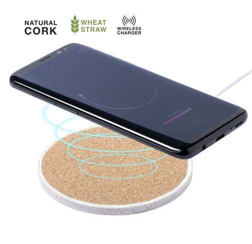 5W Wireless Phone Charger Circular Cork Finish