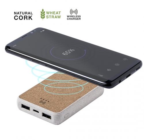 Rectangular Cork & Wheat Straw Wireless Phone Charger