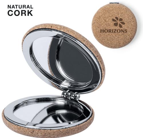 Customised Bamboo & Chromed Metal Double Pocket Mirror