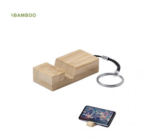 Custom Printed Bamboo Smartphone Holder Keyrings