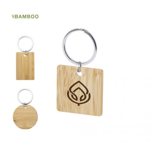 Bamboo Keyring, Square, Rectnabular or Round Laser Engraved