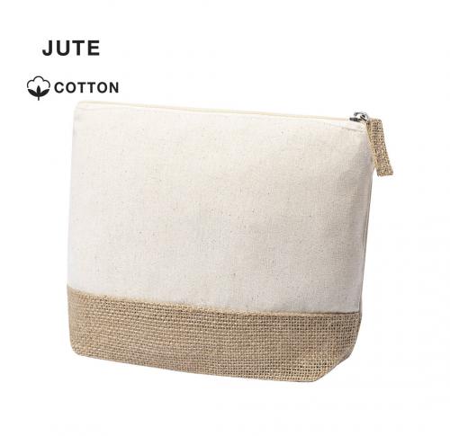 Printed Cotton & Laminated Jute Zipped Cosmetic Makeup Bags