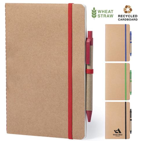 Custom Recycled Cardboard Notebooks & Matching Eco Pen