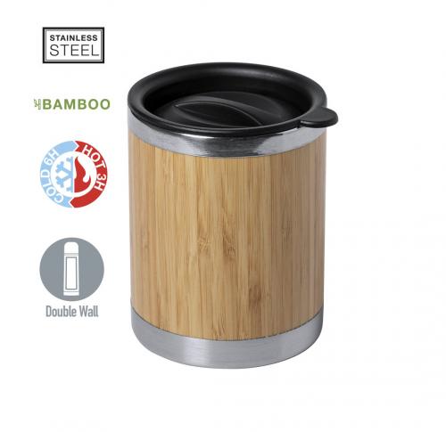 Bamboo & Stainless Steel Travel Mugs 300ml Eco Custom Logo