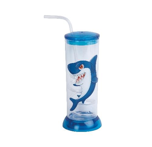 Children's Shark Plastic Tumbler & Straw