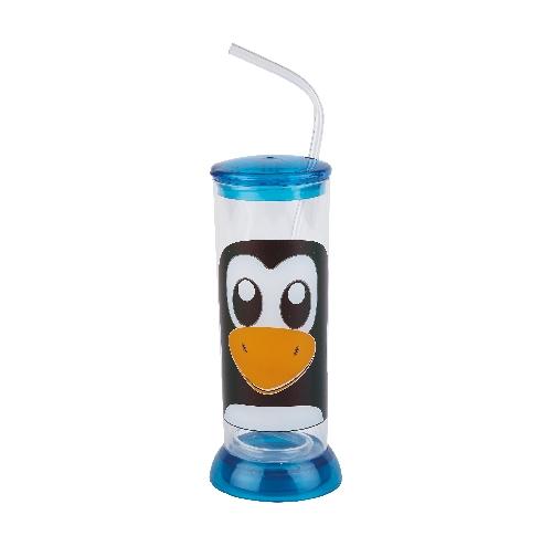 Children's Penguin Plastic Tumbler & Straw