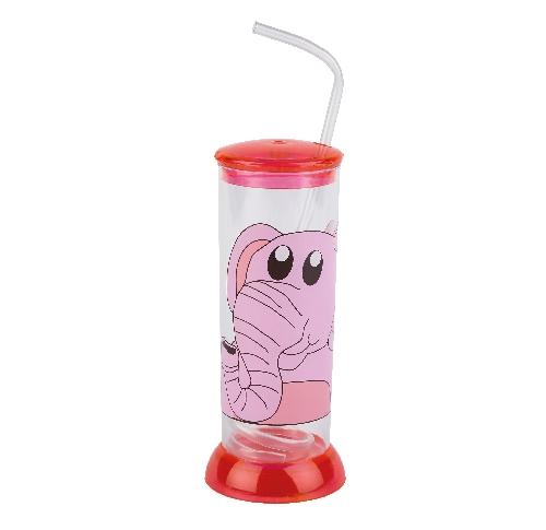 Children's Plastic Elephant Tumbler & Straw