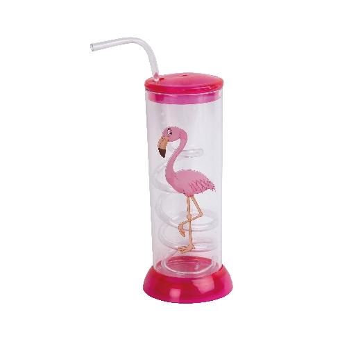 Children's Plastic Flamingo Tumbler & Straw