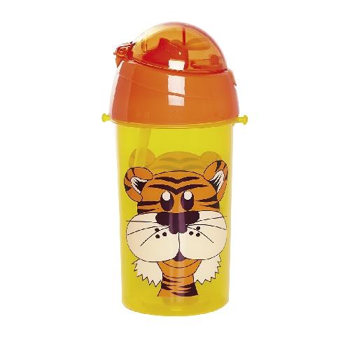 Childrens Plastic Drinking Water Bottle - Tiger