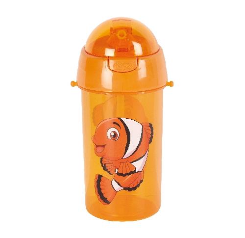 Children's Plastic Drinking Water Bottle - Clown Fish Design