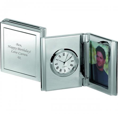 Folding Desk Clock & Photo Frame