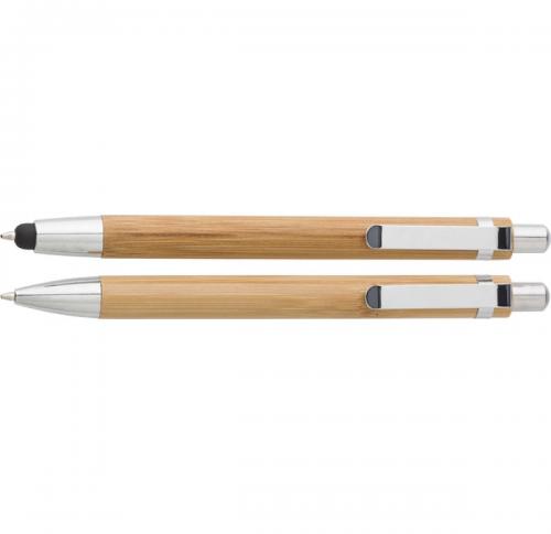 Promotional Priinted Bamboo Pen Sets In Cardboard Box                    