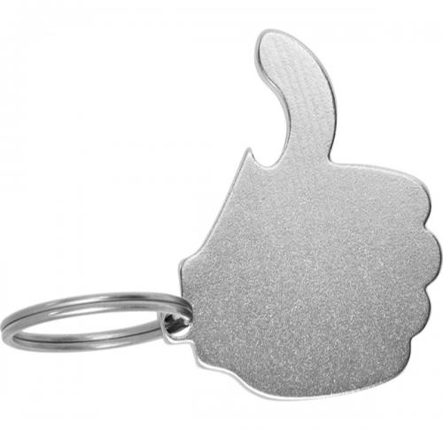 Custom Printed Thumbs Up Key Holder With Bottle Opener - Aluminium