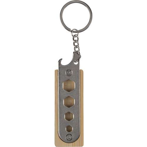 Promotional Bamboo key holder tool, 4 Wrench Tools