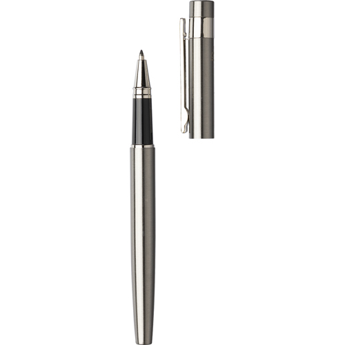 Custom Logo Recycled stainless steel pen set (2pc) Rollerball and Ballpoint Pen