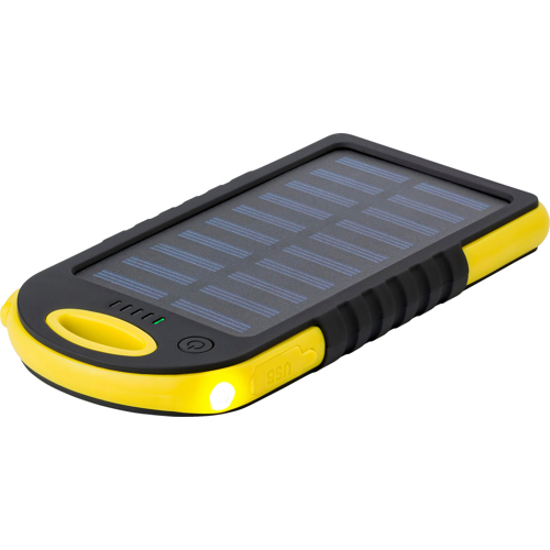 Branded Promotional Rubberized solar power bank (4000 mAh)
