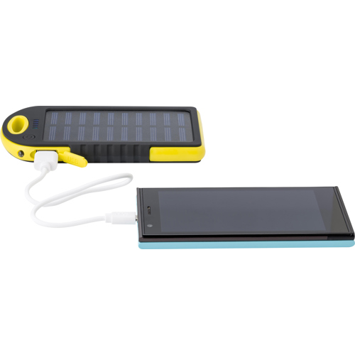 Branded Promotional Rubberized solar power bank (4000 mAh)