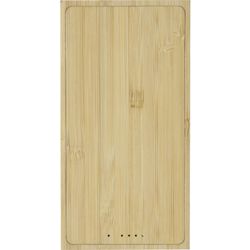 Bamboo solar power bank (10000 mAh) Custom Printed
