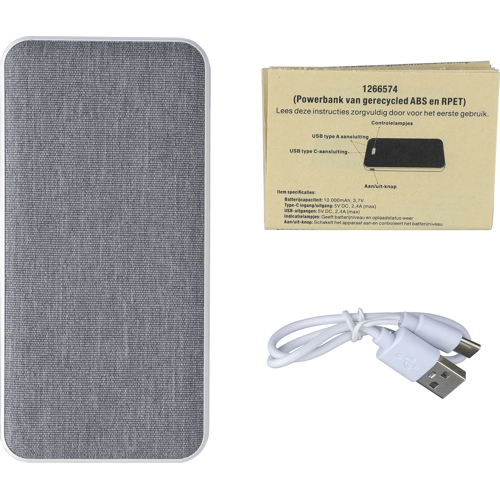 Recycled power bank (10000 mAh) Custom Logo