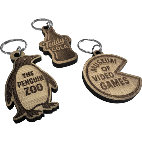 Branded Bamboo keyring (Bespoke shape)