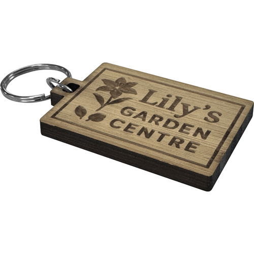 Sustainable Bamboo Laser Engraved Eco-Friendly Keyring (Rectangle - Short)