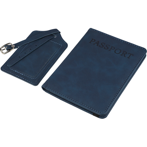 Recycled PU passport holder and luggage tag - Customised