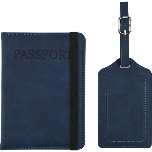 Recycled PU passport holder and luggage tag - Customised