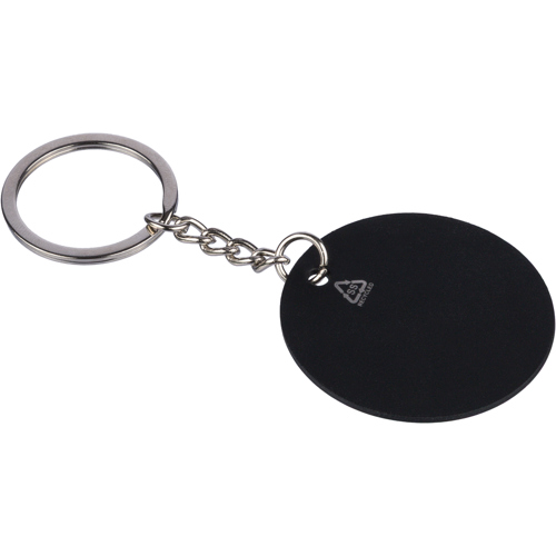 Recycled stainless steel keyring - Engraved Logo
