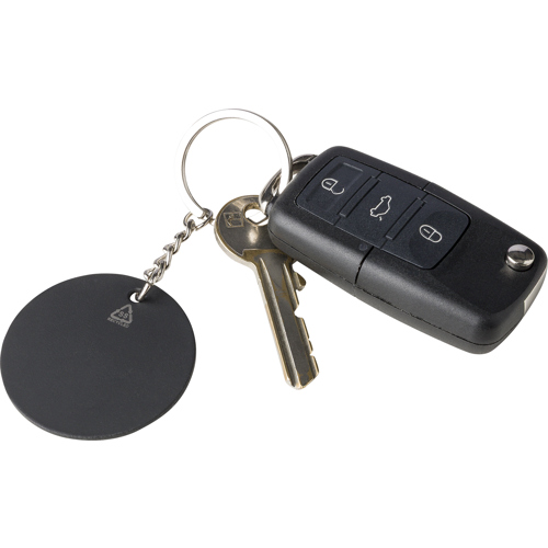 Recycled stainless steel keyring - Engraved Logo