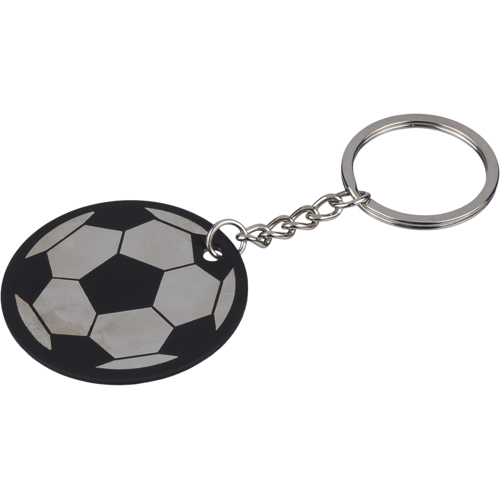 Recycled stainless steel football keyring - Engraved Logo