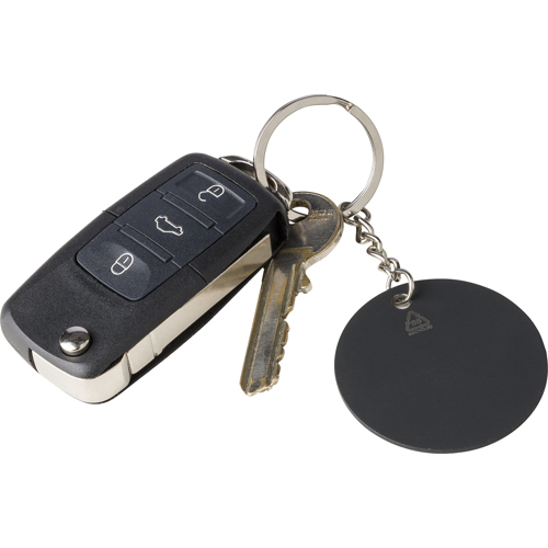 Recycled stainless steel football keyring - Engraved Logo