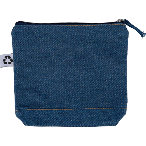 Recycled denim cosmetic bag - Printed Logo