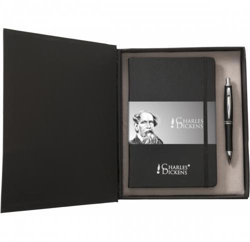 Charles Dickens Boxed Set A5 Notebook & Metal Pen Custom Logo
