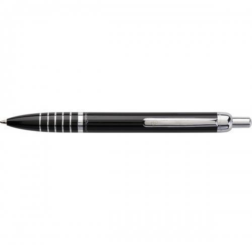 Charles Dickens® ballpen with metal clip and rings on the lower barrel- black ink