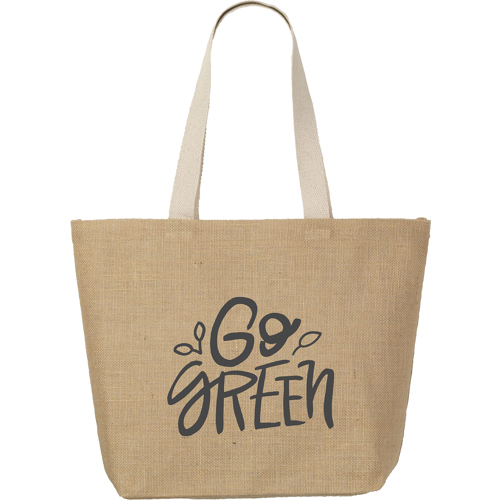 Promotional Jute Shopper Laminated Interior Cotton Handles