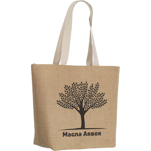 Promotional Jute Shopper Laminated Interior Cotton Handles