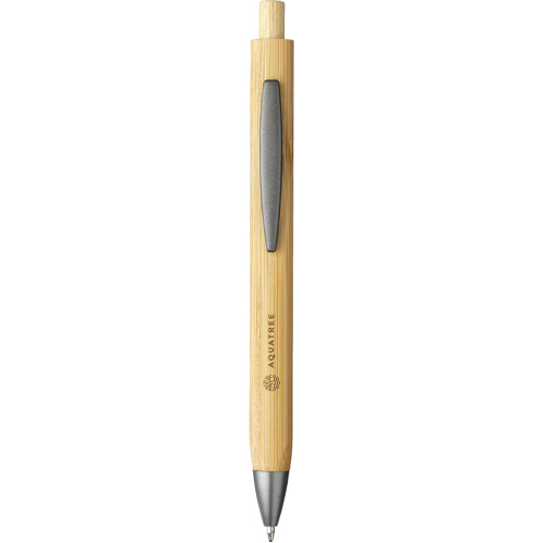 FSC Certified Bamboo Ballpen Printed Logo Push Button