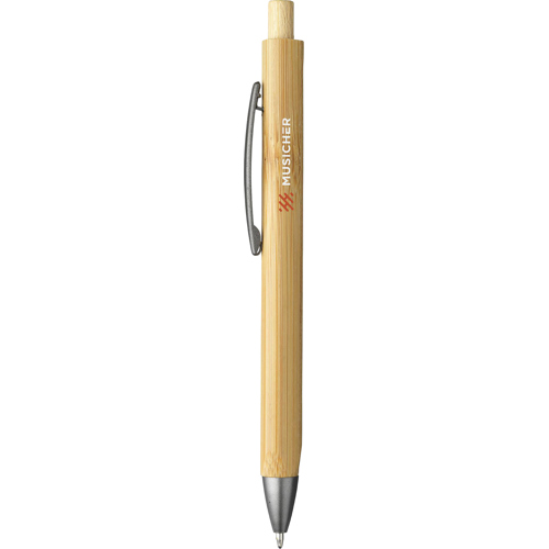 FSC Certified Bamboo Ballpen Printed Logo Push Button