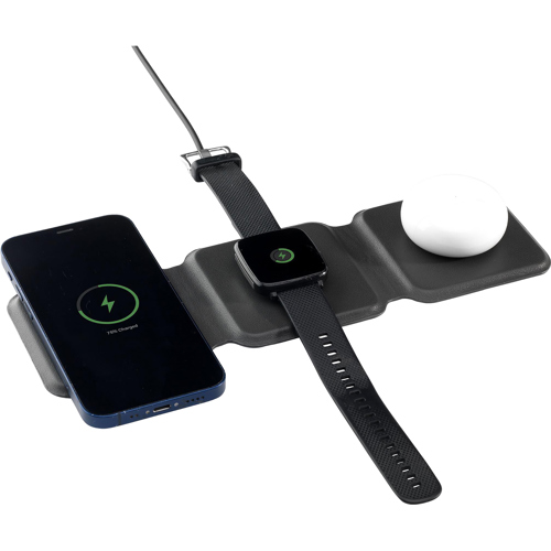 3-in1 Foldable Recycled PU Wireless Charger