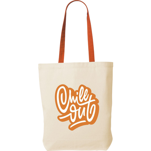 Canvas Shopping Bag (220gsm/6.49oz) Long Coloured Handles