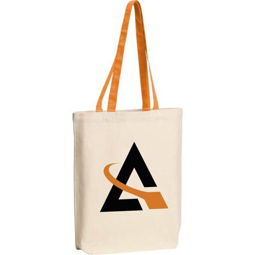 Canvas Shopping Bag (220gsm/6.49oz) Long Coloured Handles